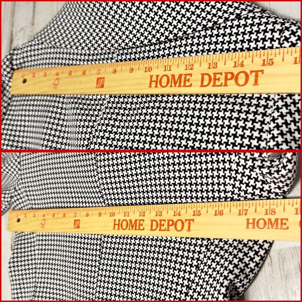 Talbots Black White Houndstooth 3/4 Sleeves Vintage Shawl Collar Jacket Size 6 - Picture 7 of 11